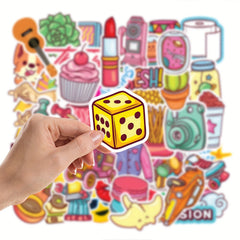 50pcs Vinyl Waterproof Stickers for Water Bottles Laptop Skateboard