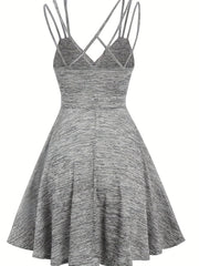 Heathered Criss Cross Cami Dress