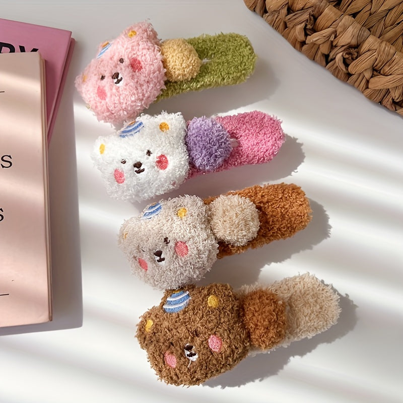 Colorful Bear Hairpin Girls Large Hair Clip