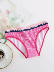 6pcs Letter Print Briefs Stretchy Intimates Panties Women's Lingerie