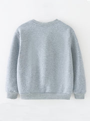 Toddler Girls Pink Thin Fleece Round Neck Sweatshirt Kids Clothes