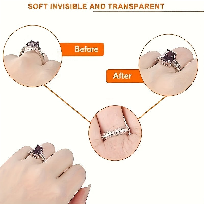 4pcs Invisible Ring Size Adjuster Transparent Silicone Ring Size Adjuster