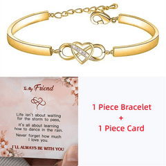 Heart Infinity CZ Bangle Bracelet w/Gift Card
