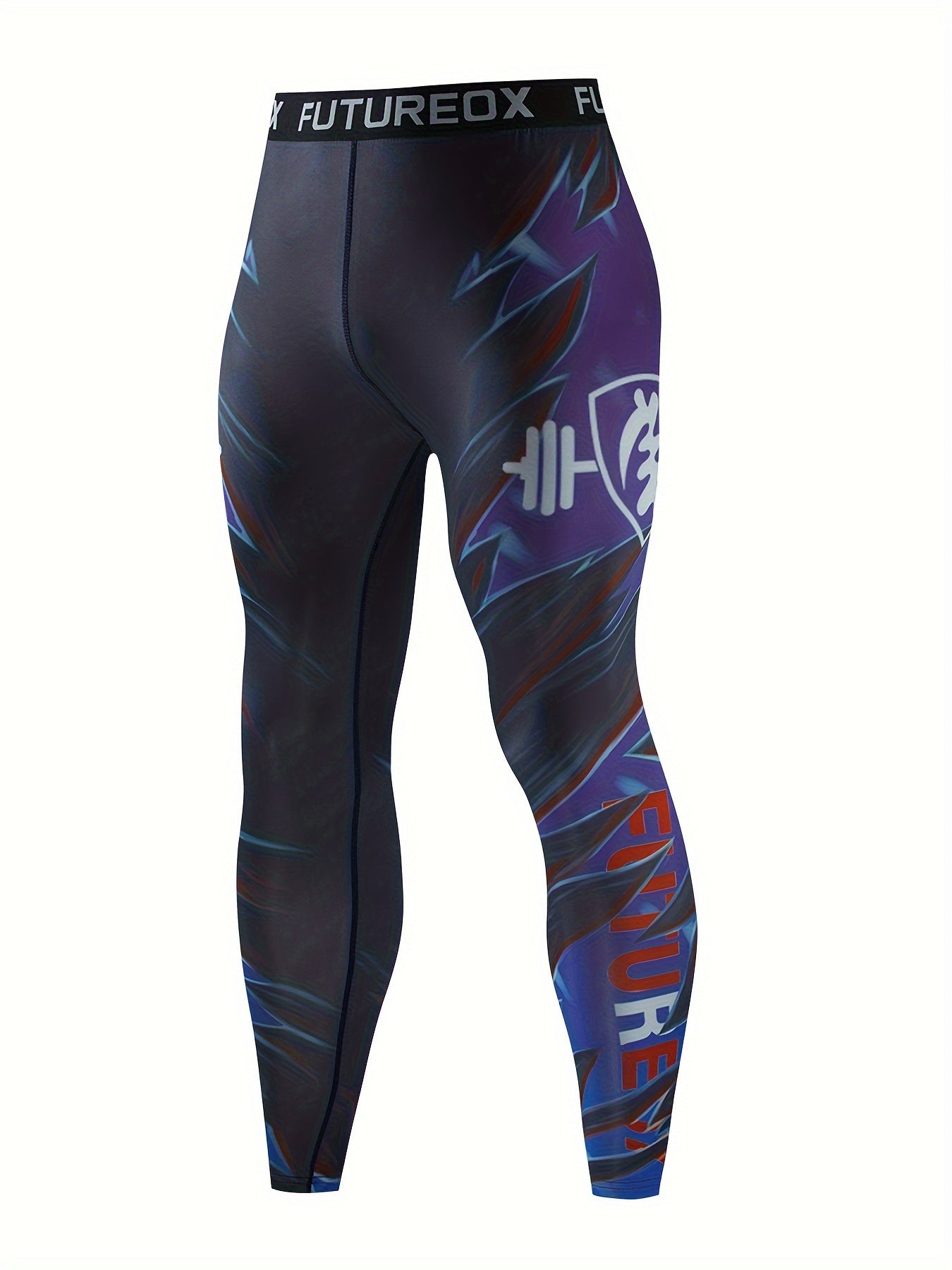Men's Wolf Pattern Compression Crew Neck Shirt & Pants Set
