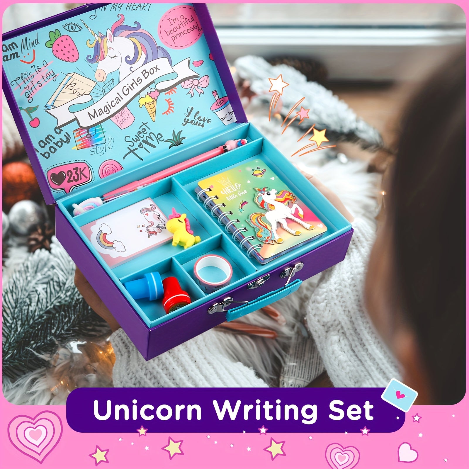 Unicorn Stationery Set Letter Writing Kit Birthday Craft Toys
