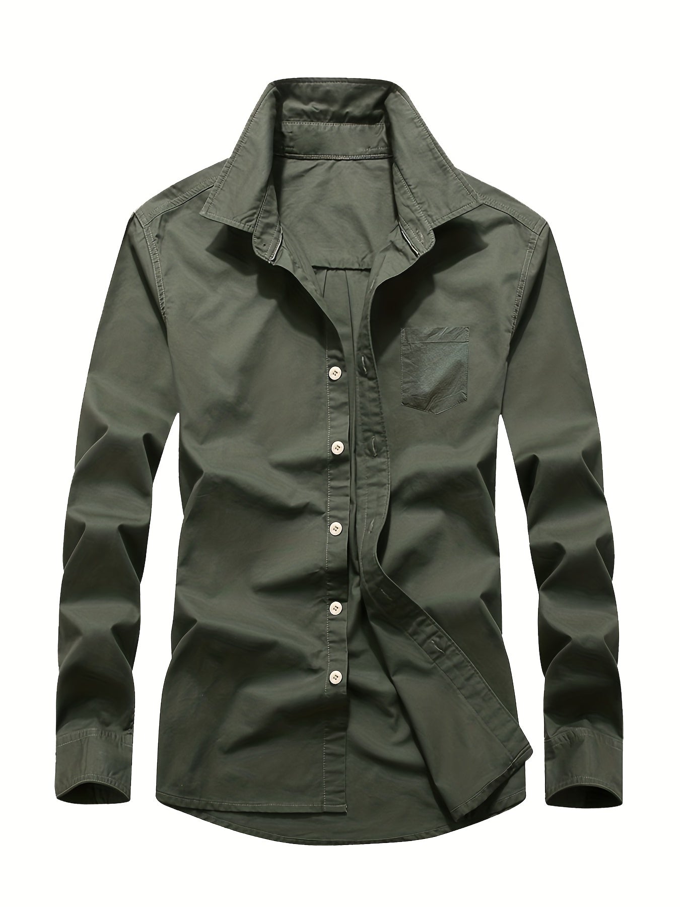 Men's Casual Long Sleeve Button Up Shirt