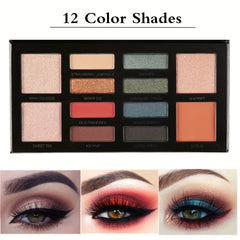 Matte Eyeshadow Palette 12 Colors Highly Pigmented Nudes Warm Natural Smokey