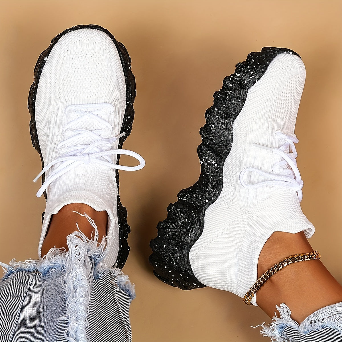 Women's Knitted Running Shoes Breathable Walking Shoes