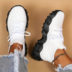 Women's Knitted Running Shoes Breathable Walking Shoes