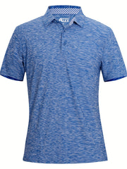 Lightning Pattern Golf Polo Shirt Men's V Neck T Shirt