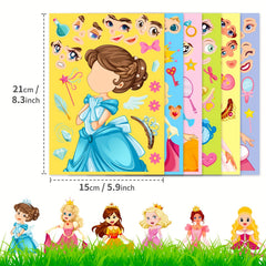 6 Princesses Face Puzzle Stickers Funny Educational Toys