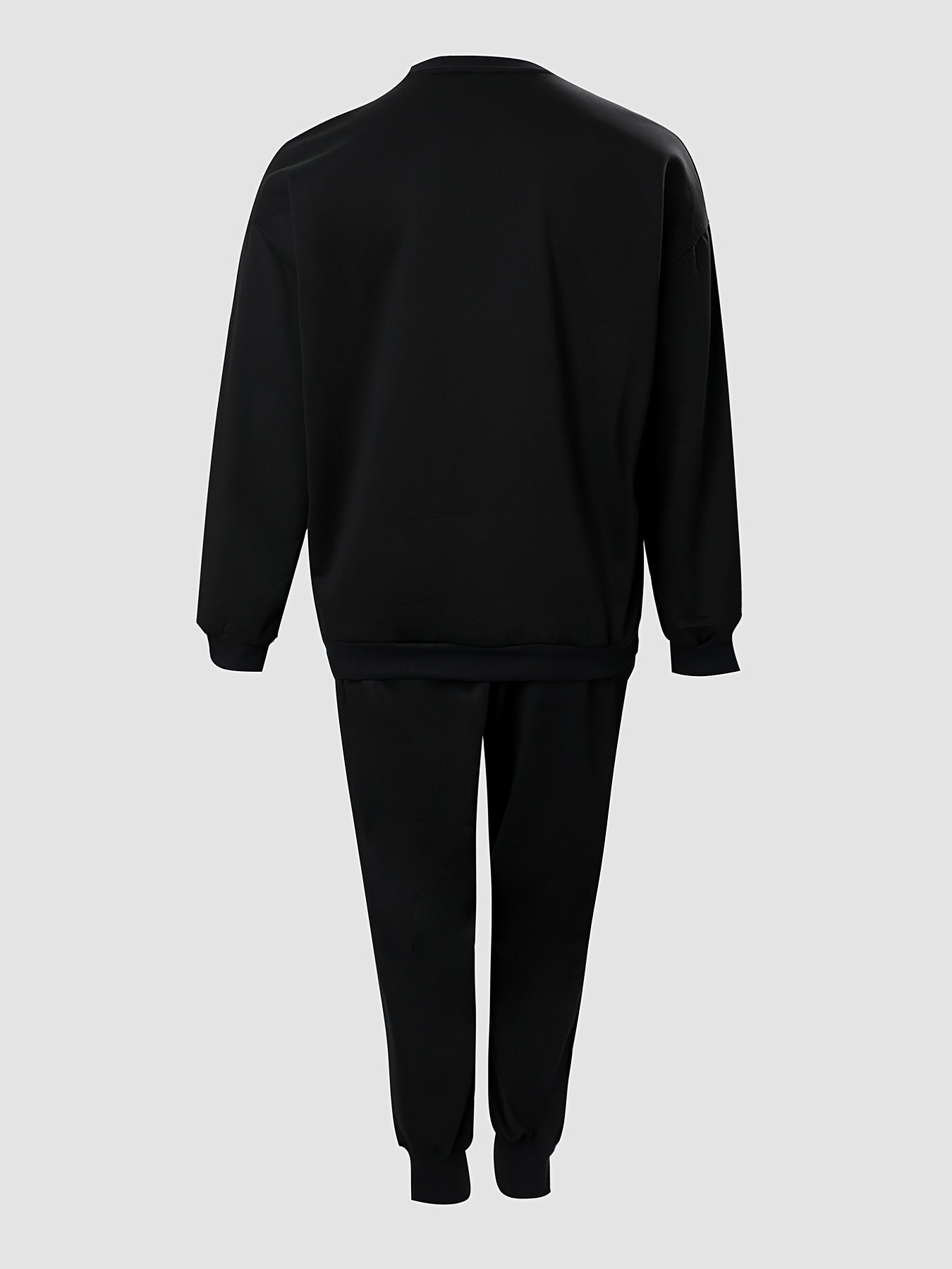 Letter Print Pullover Shirt & Drawstring Pants Set