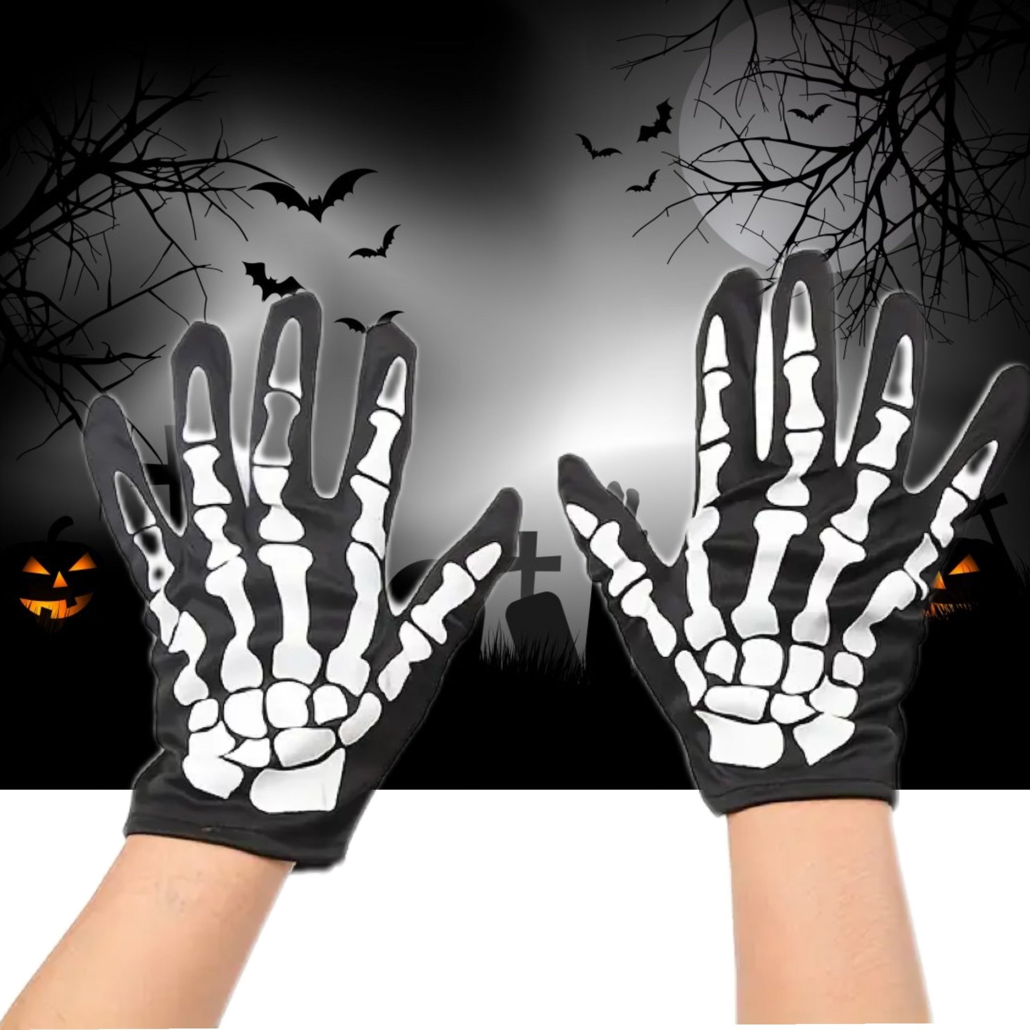 Skeleton Pattern Gloves for Halloween Carnival Performance