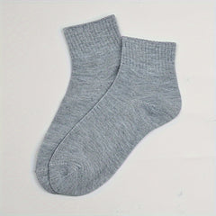 Men's Solid Crew Socks Breathable Comfy Casual Unisex Socks