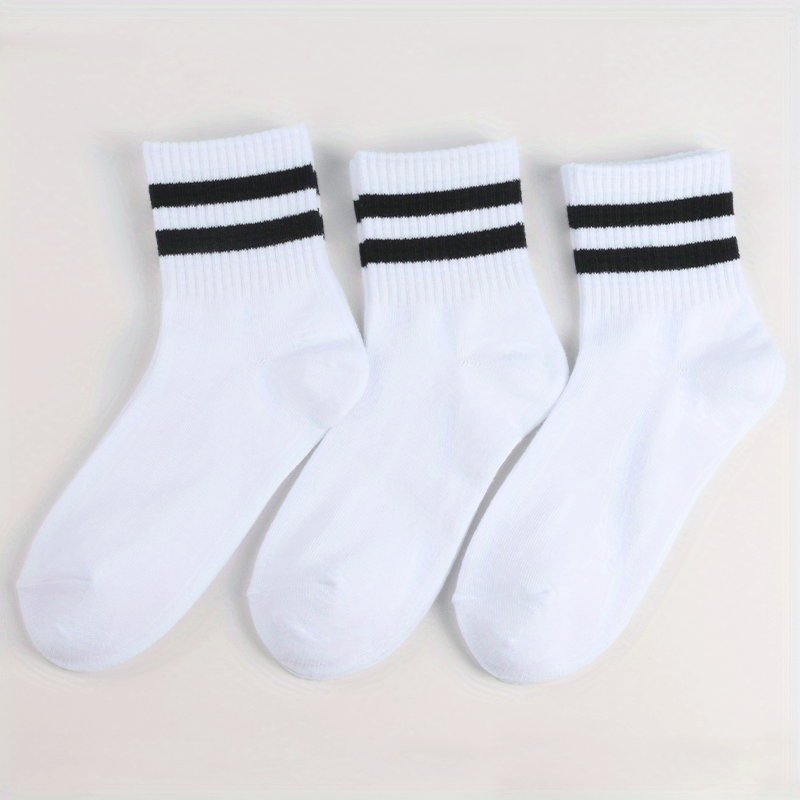 3 Pairs Boys Kids Striped Sports Socks Ages 4-12