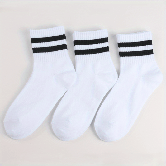3 Pairs Boys Kids Striped Sports Socks Ages 4-12