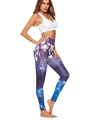 Ombre Graffiti Yoga Leggings Ankle Length Pants Women's Activewear