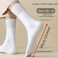 2 Pairs Men's Loose Breathable Crew Socks US Size 8-12.5