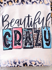 Infant Baby Girls Leopard CRAZY Letter Print Pullover Top