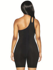 One Shoulder Cut Out Romper Jumpsuit Sexy Sleeveless Slim Romper