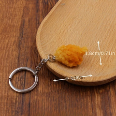 Fried Chicken Keychain Creative Food Charm Backpack Pendant