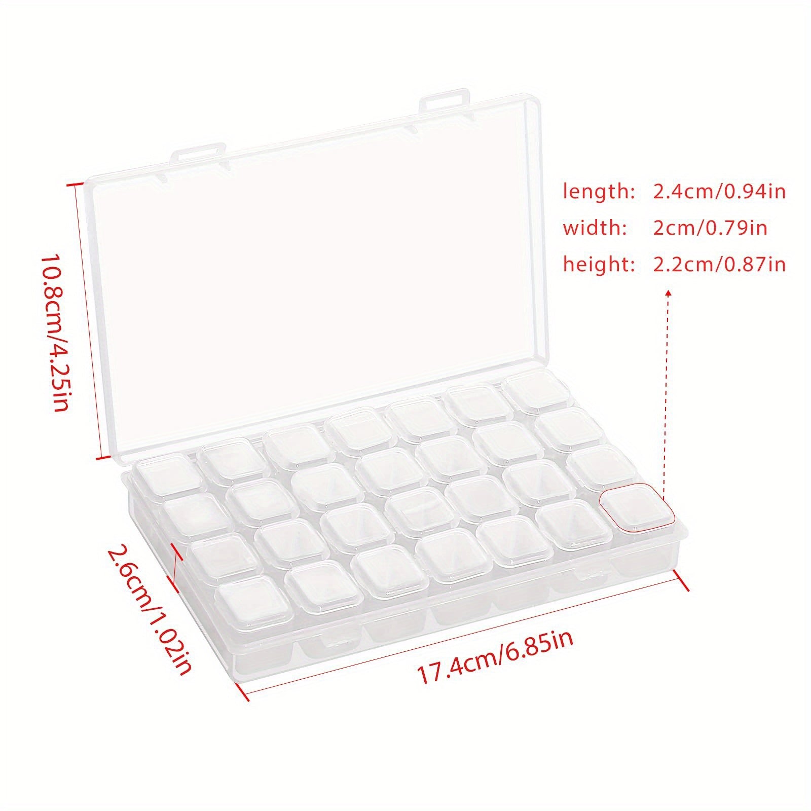 5D Diamond Painting Storage Container, 28 56 Grids Clear Diamond Embroidery Box