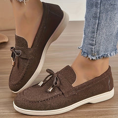 Women's Bow Decor Slip on Walking Shoes