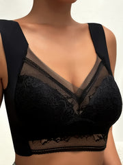3pcs Lace Wireless Bras Comfy Push Up Women's Lingerie