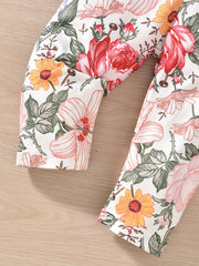 Toddler Baby Girl Floral Ruffle Tunic Dress & Leggings Set