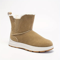 Women's Solid Platform Snow Boots Casual Plush Warm Shoes
