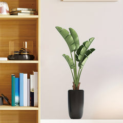 Tropical Palm Leaf Wall Decals Green Potted Plant Stick-On