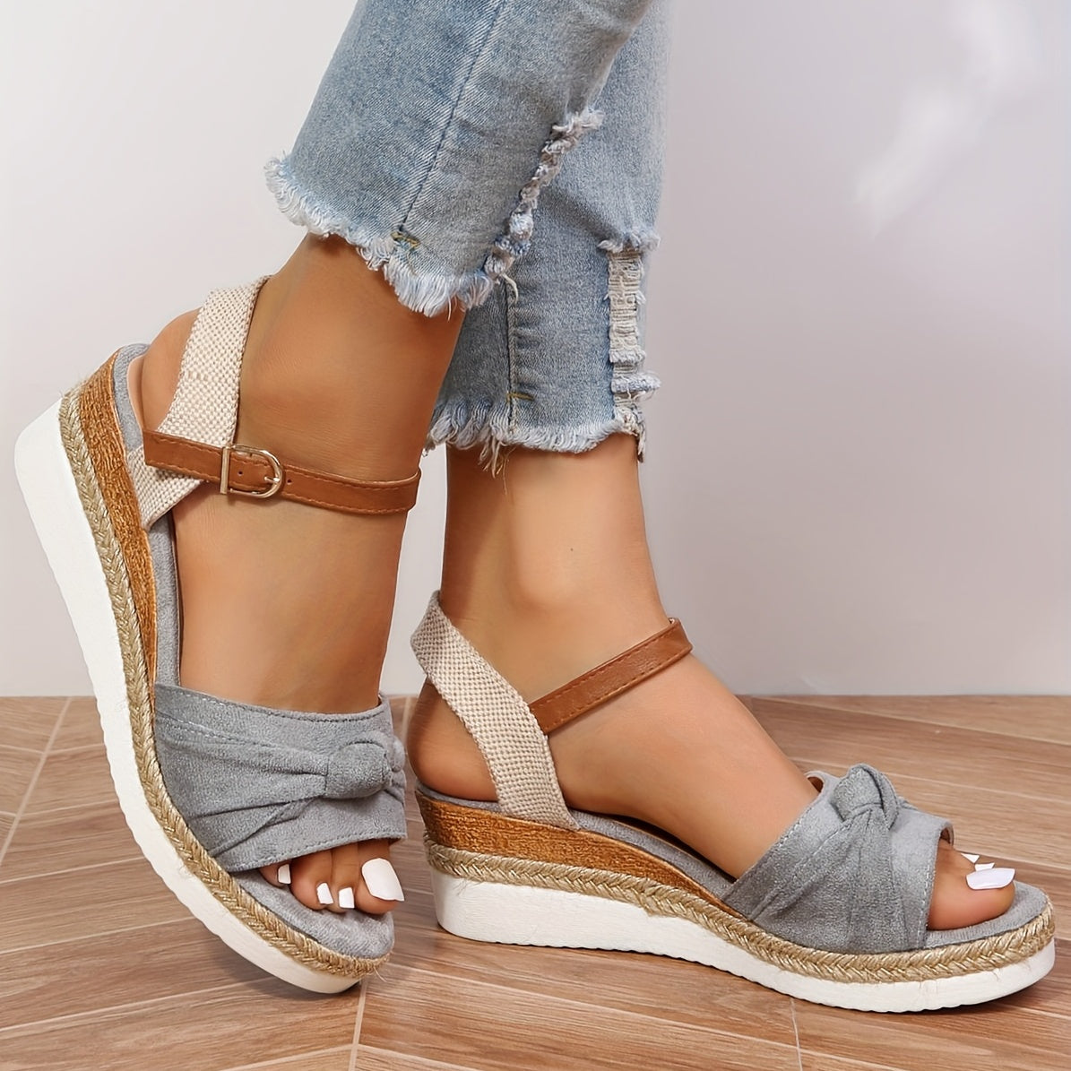Women's Twist Knot Espadrille Wedge Sandals