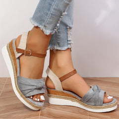 Women's Twist Knot Espadrille Wedge Sandals