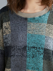 Geometric Print Crew Neck Sweatshirt Women's Clothing
