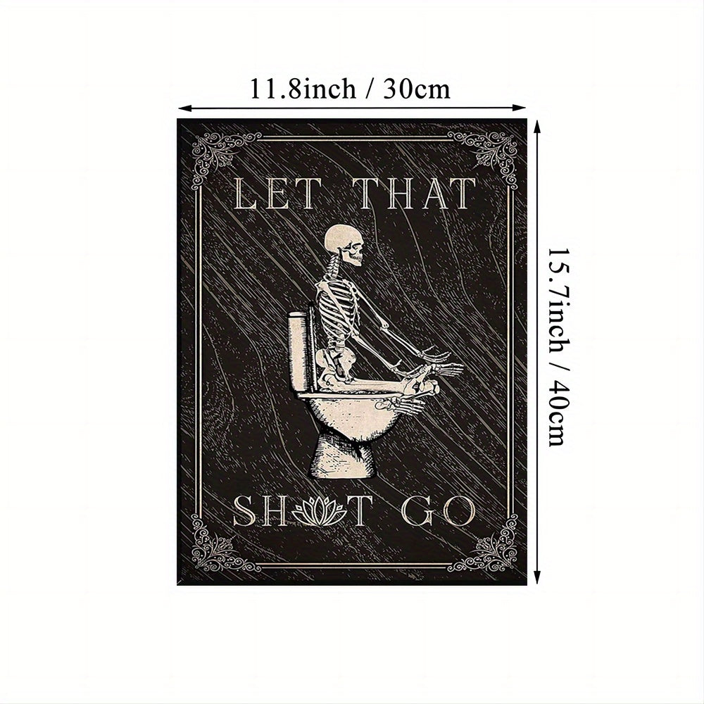 Funny Skeleton Bathroom Decor Canvas Print