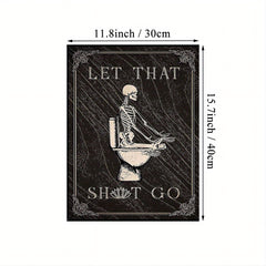 Funny Skeleton Bathroom Decor Canvas Print