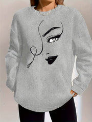 Graphic Print Pullover Sweatshirt for Women