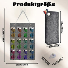 Wall Mounted Sunglasses Storage Rack 12 Compartments