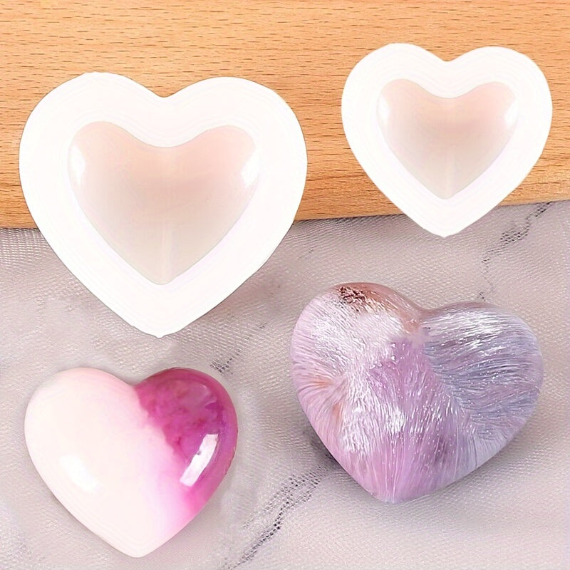 2pcs Heart Shape Silicone Moulds For DIY Resin Craft Soap Candle Pendants