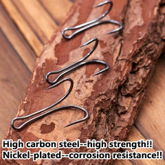 50pcs Double Hooks High Carbon Steel Barbed Worm Hook Fishing Replacement
