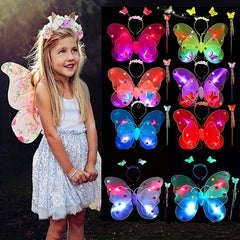 LED Children Costume Props Girls Skirts Luminous Wing Set