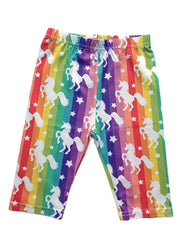 Unicorn & Rainbow Graphic Shorts Leggings For Girls
