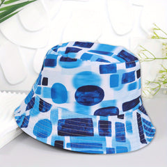 Tie dye Sunshade Bucket Hat Geometric Print Double Sided Sun Hat
