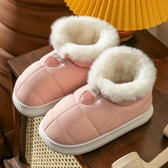 Plush Lined Slipper Boots Waterproof Thermal Snow Boots