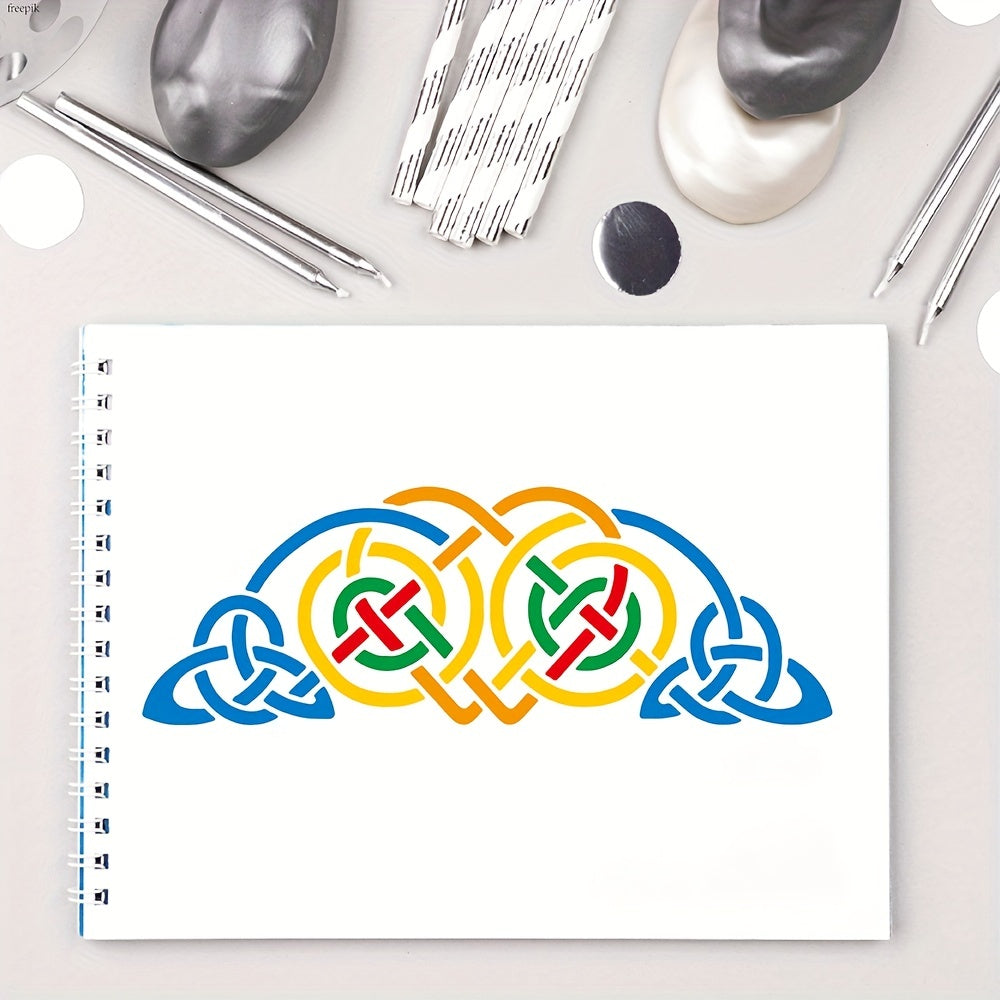 Reusable Triquetra Knot Stencil 19.81x19.81cm Mylar for Crafts