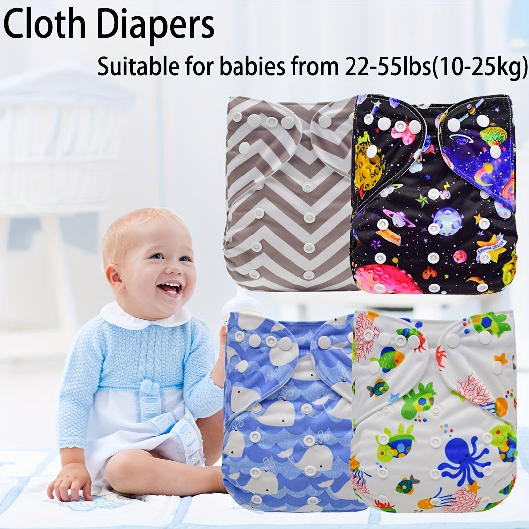 Adjustable Washable Reusable Cloth Diaper for Baby Girls and Boys