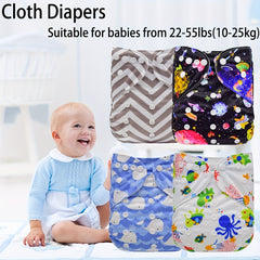 Adjustable Washable Reusable Cloth Diaper for Baby Girls and Boys
