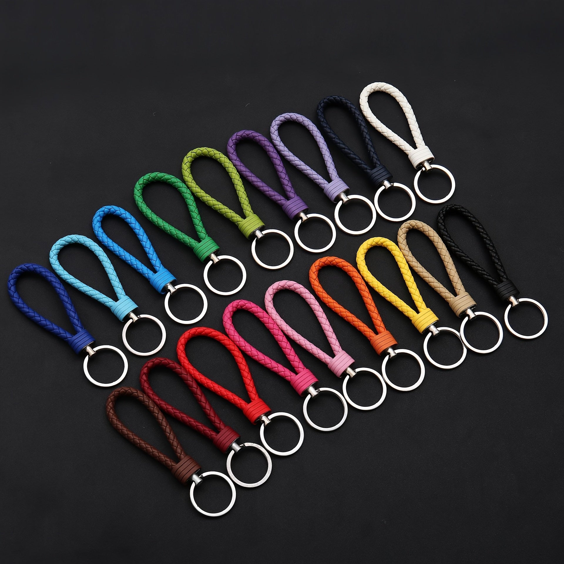 10pcs Leather Rope Keychain Car Pendant Keyring Accessories