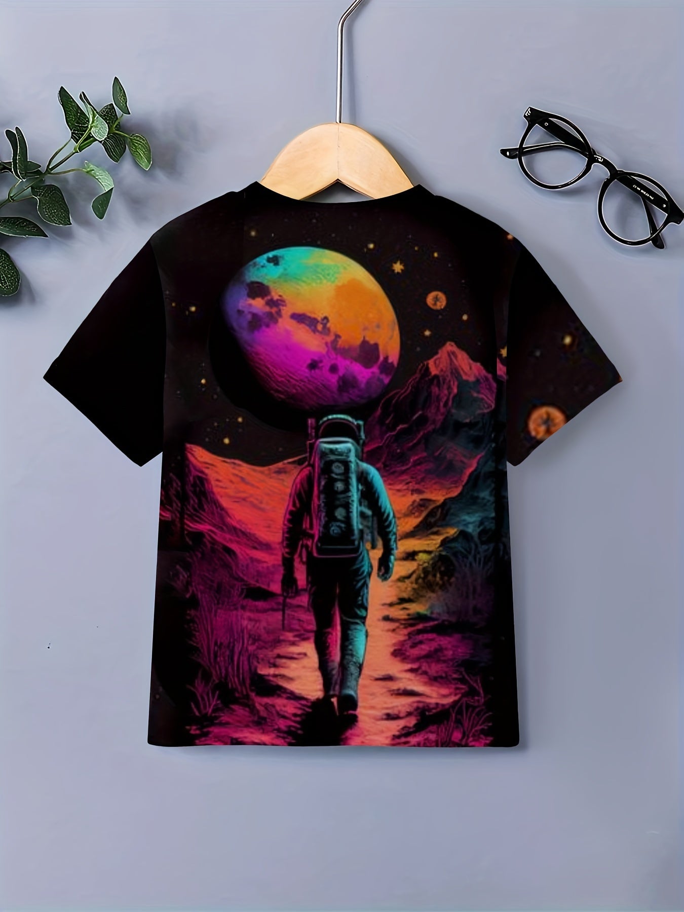 Astronaut 3D Print Boy's Casual T-shirt