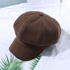 Solid Women Beret Cap British Style Lightweight Casual Hat Beret